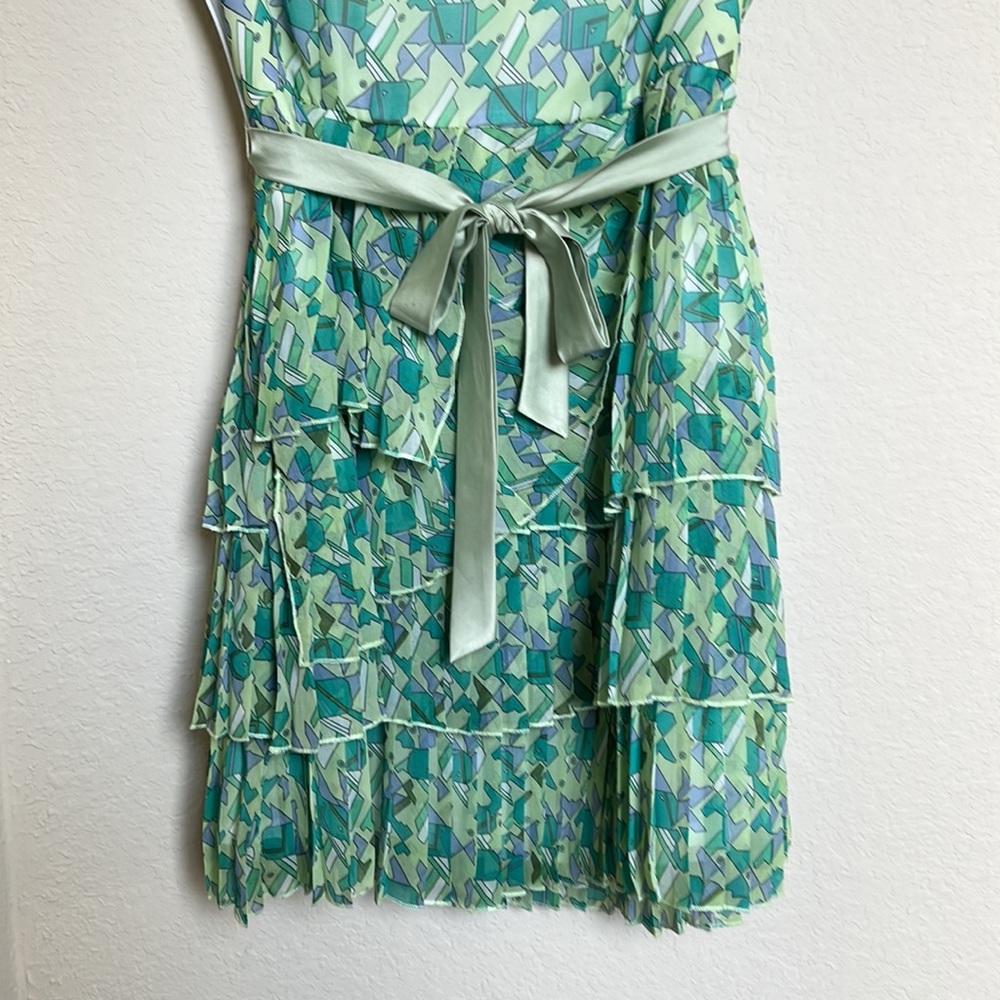 Mini Green Ruffle Dress - Picture 3 of 9